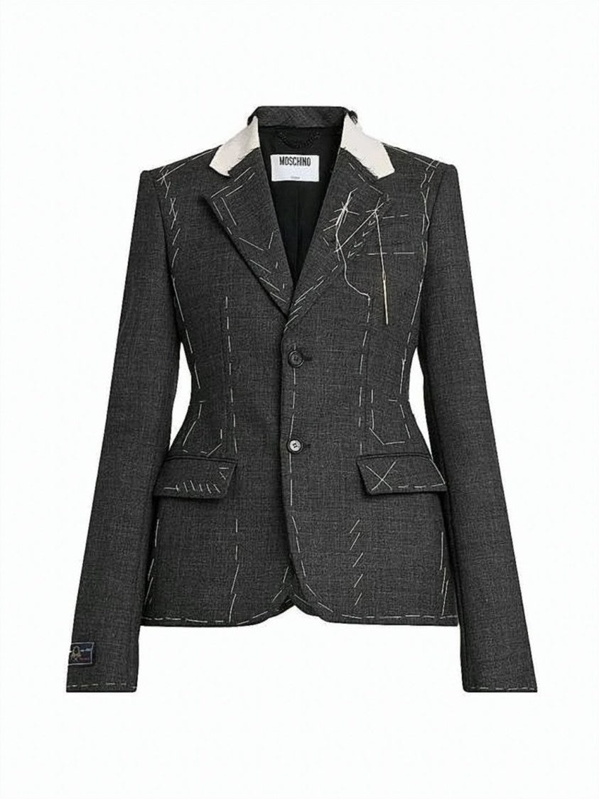 Moschino Tailored Dark Grey Wool Moschino Suit Jacket