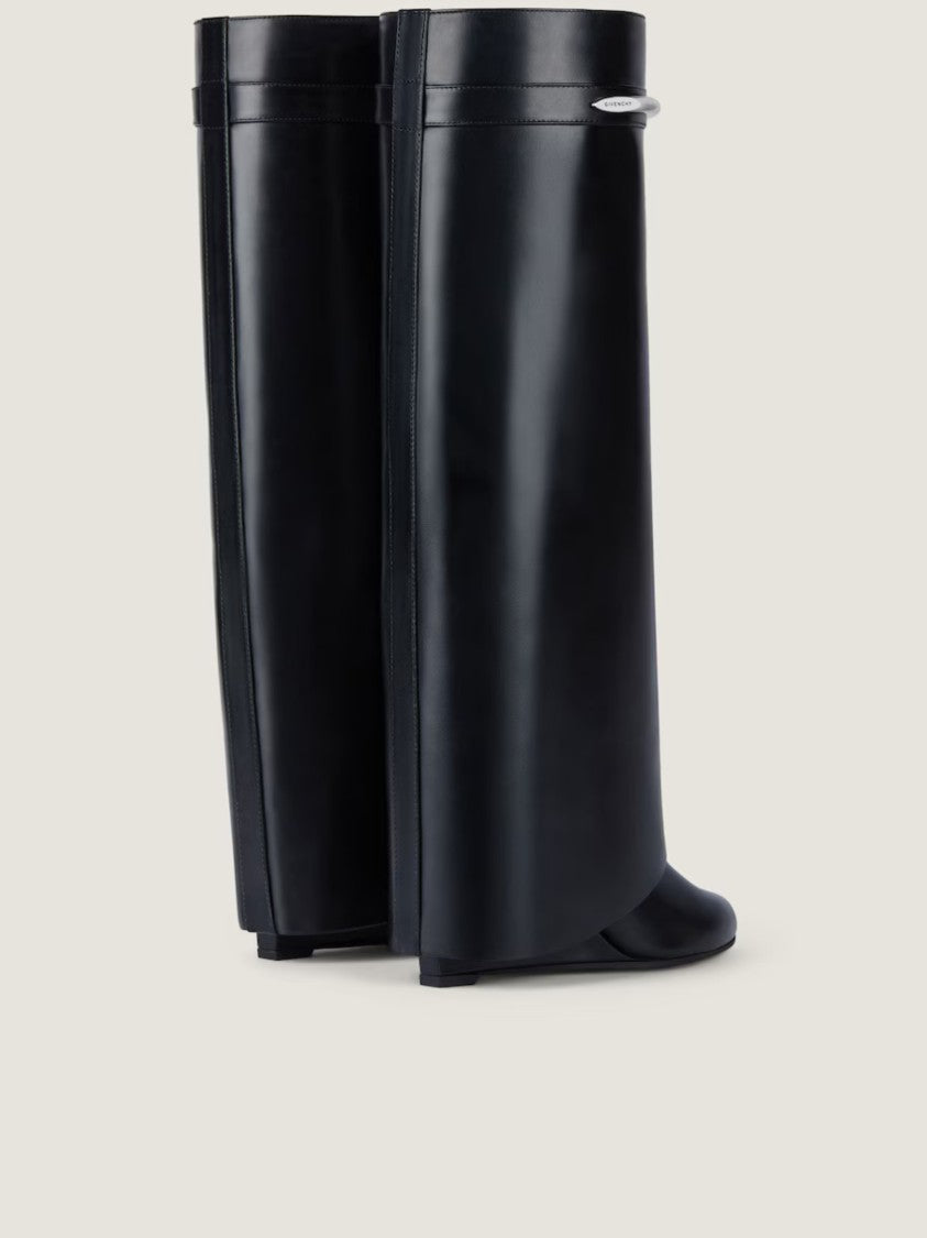 Givenchy Sculptural Black Calf Leather High Boots