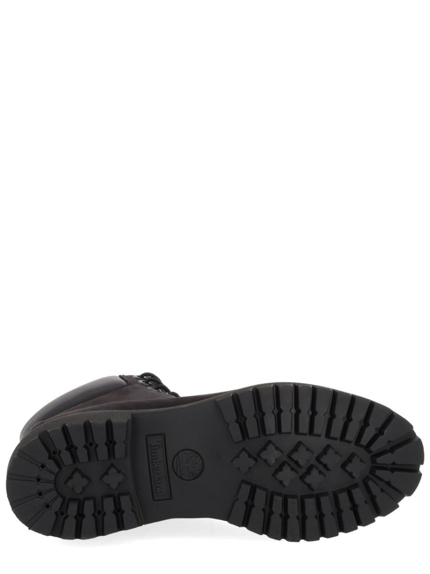 Timberland Rugged Black Leather Boots With Padded Collar