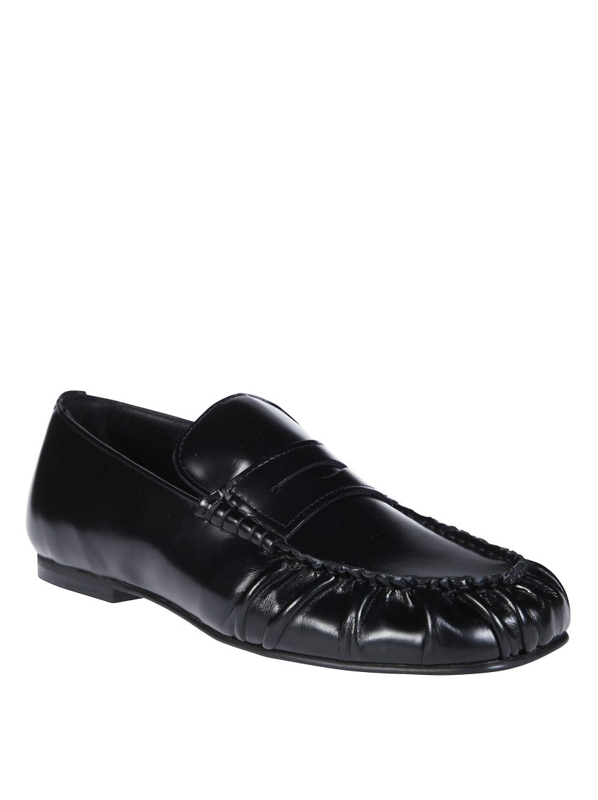 Alohas Aven Polished Black Leather Loafers
