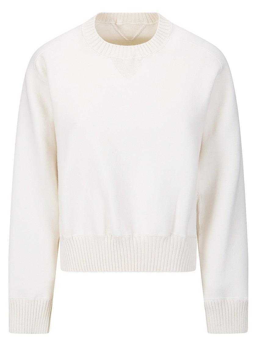 Sacai Contrast Collar Cotton Cashmere Knit Pullover