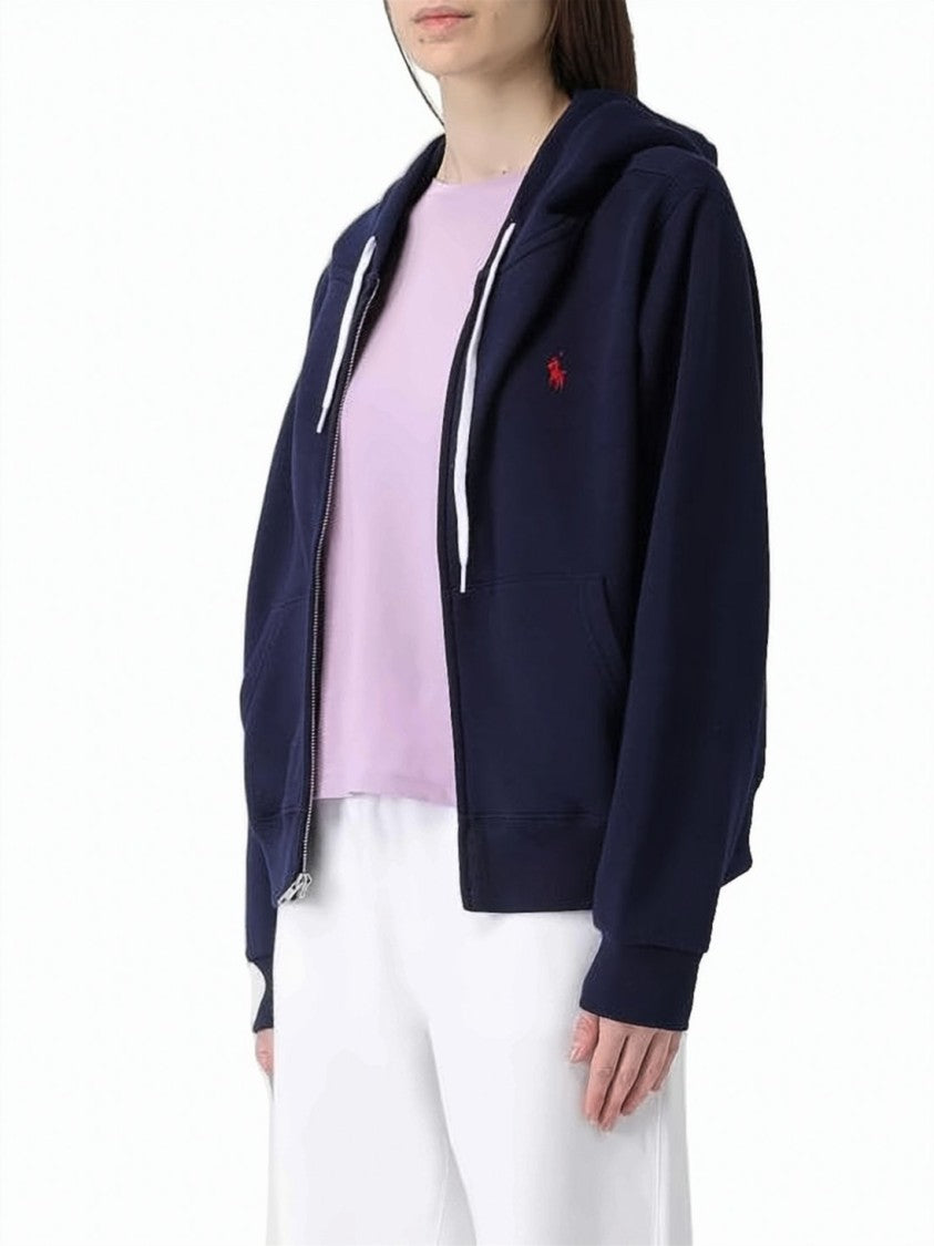 Polo Ralph Lauren Cropped Zip-Up Hoodie With Drawstring