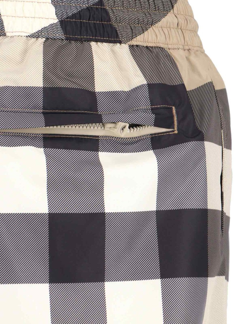 Burberry “Check” Drawstring Swim Shorts – Multicolor