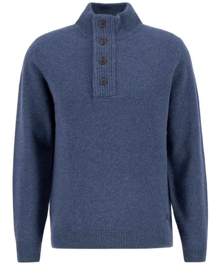 Barbour Ribbed Funnel Neck Wool Sweater