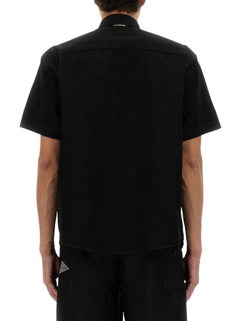 And Wander Black Short-Sleeved Shirt