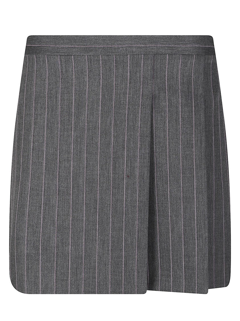 Pinko Giunco Pinstriped Flared Tailored Mini Skirt