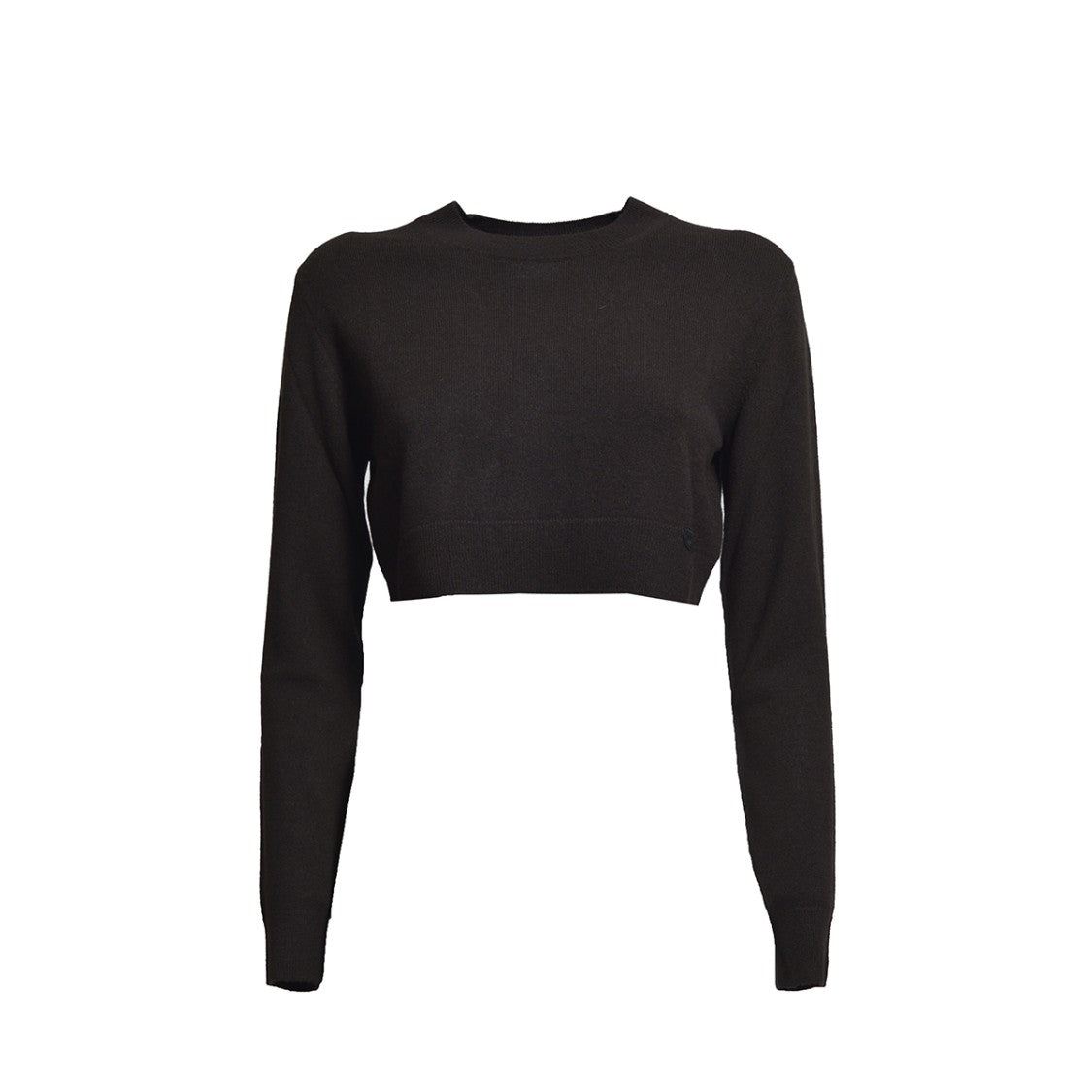 Patou Wool Cashmere Cropped Sweater - Chocolate