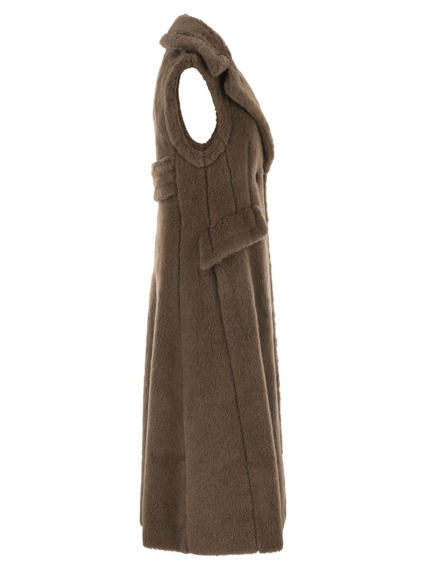 Max Mara Boario1234 - Sleeveless Coat In Alpaca And Wool Teddy Fabric