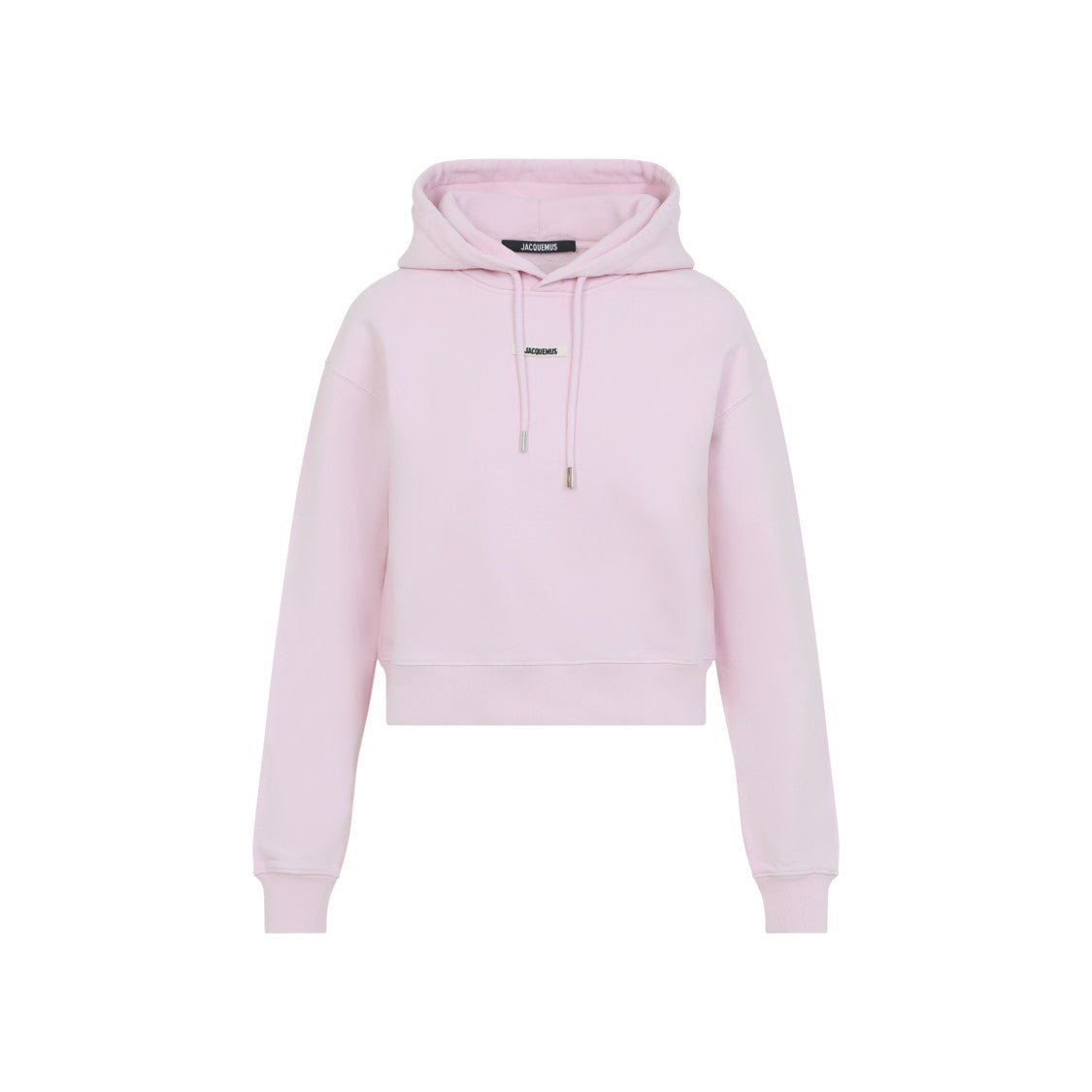 Jacquemus Pastel Pink Cropped Hoodie With Drawstring