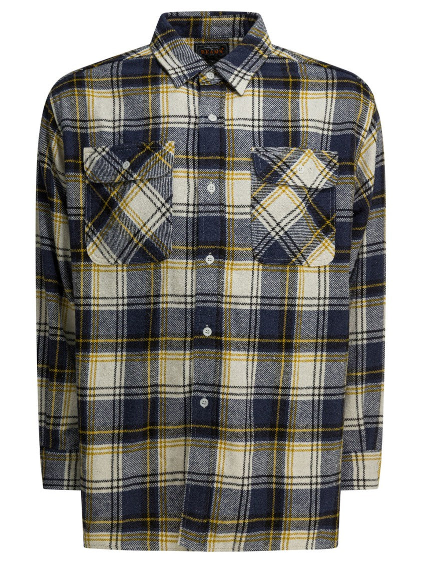 Beams Plus Plaid Cotton-Polyester Blend Casual Shirt