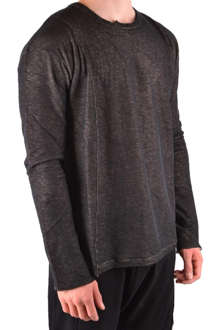 Isabel Benenato Textured Black Cotton Sweater