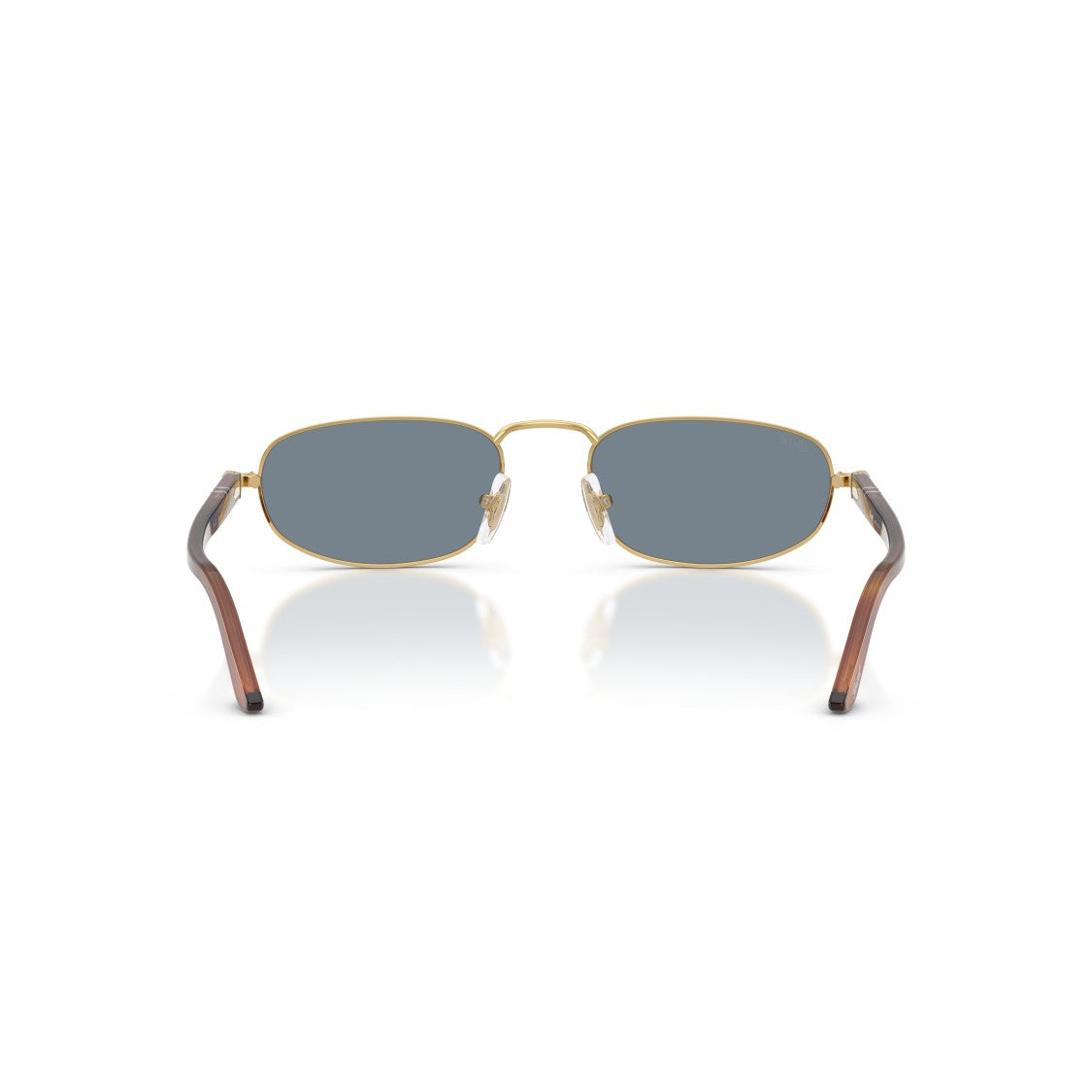 Persol 0Po1028s Rectangular Gold Metal Sunglasses With Tortoiseshell Arms