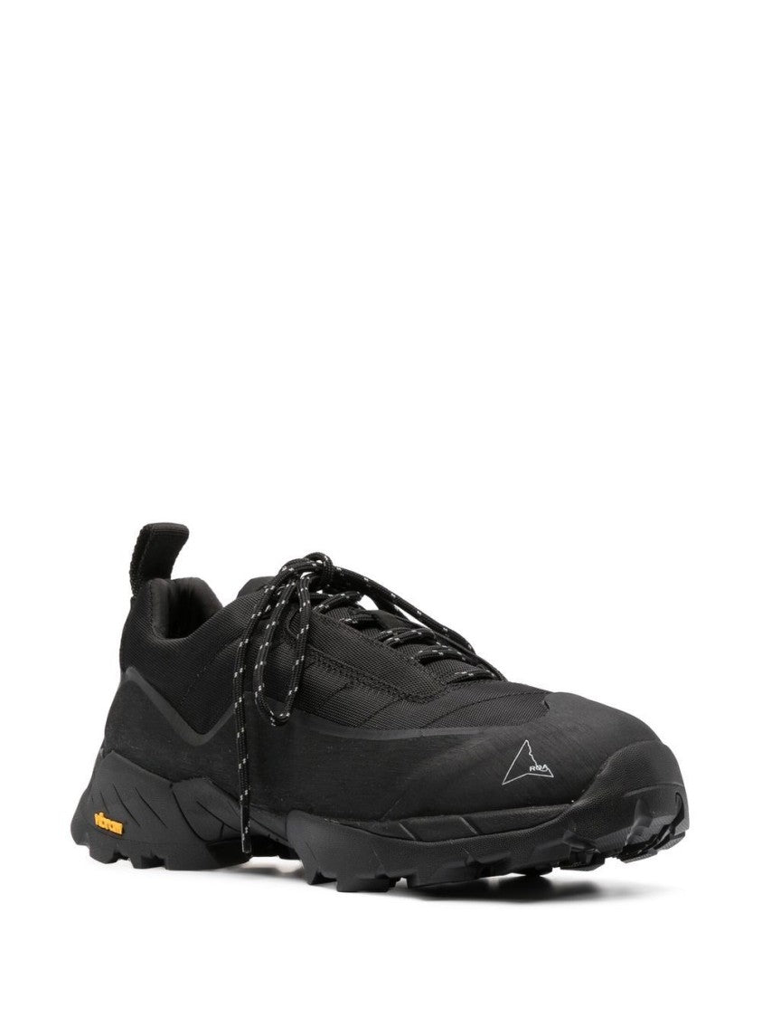 Roa Black Panelled Sneakers With Tonal Stitching