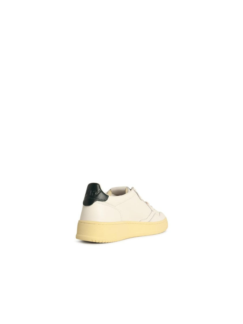Autry Medalist Low' White And Green Leather Sneakers