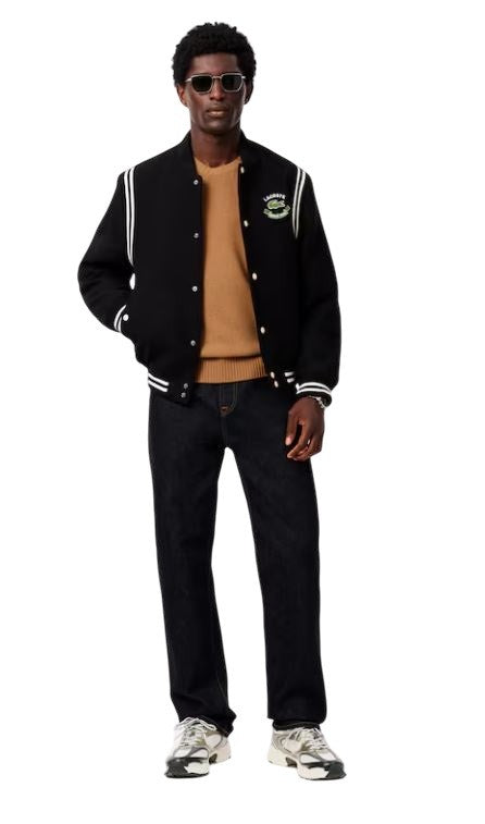 Lacoste Roll-Neck Sweater In Carded Wool