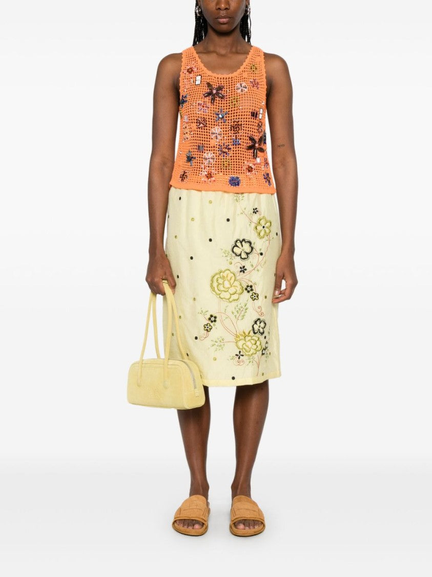 Kenzo Burnt Orange Sleeveless Scoop Neck Top