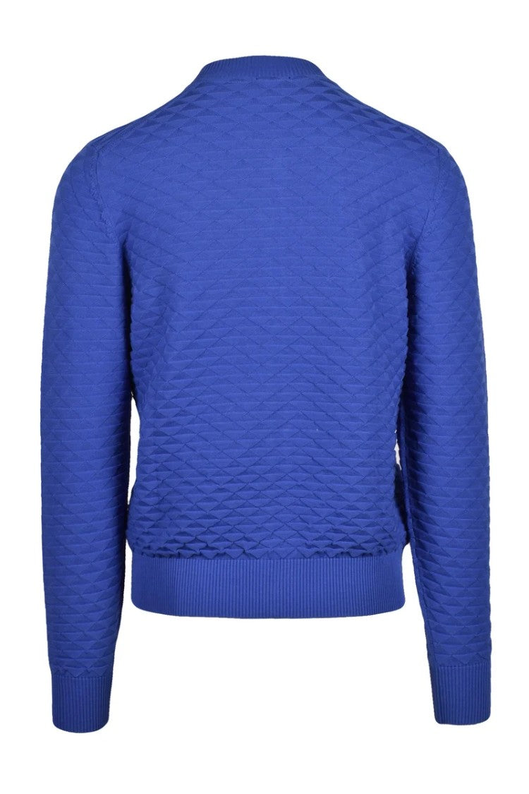 Drumohr Cotton Zip Cardigan - Blue