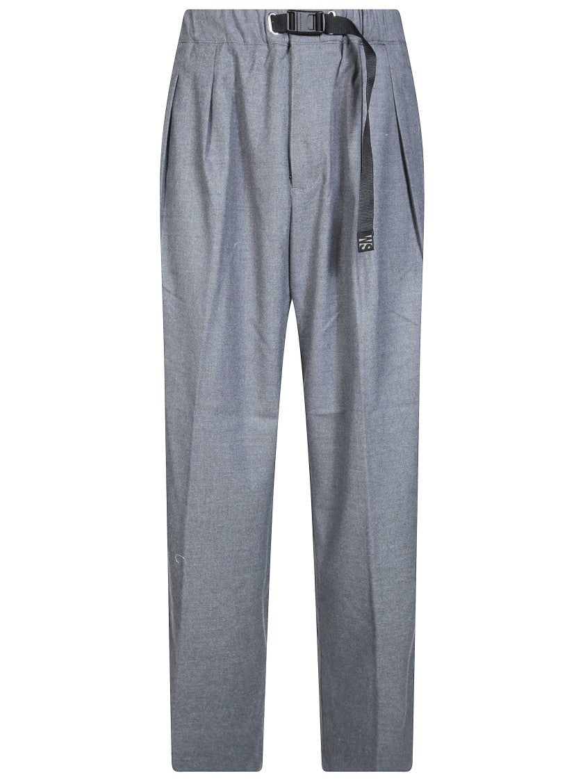 White Sand Straight-Leg Technical Belted Formal Pants