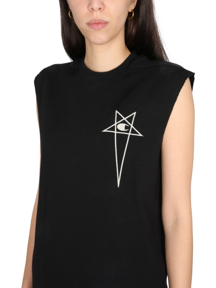 Champion X Rick Owens Sleeveless Curved Hem Bodysuit