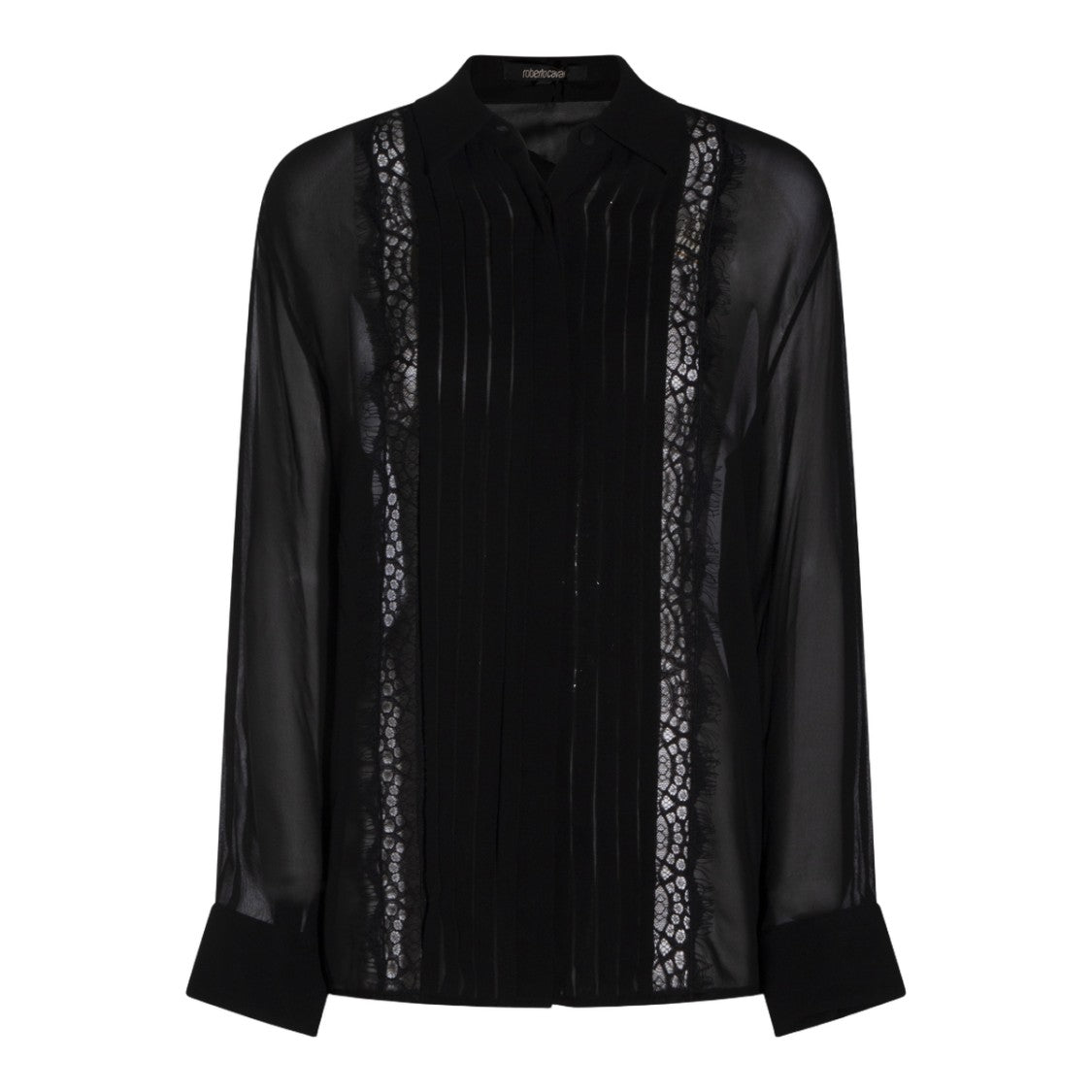Roberto Cavalli Tailored Black Shirt With Button-Down Front