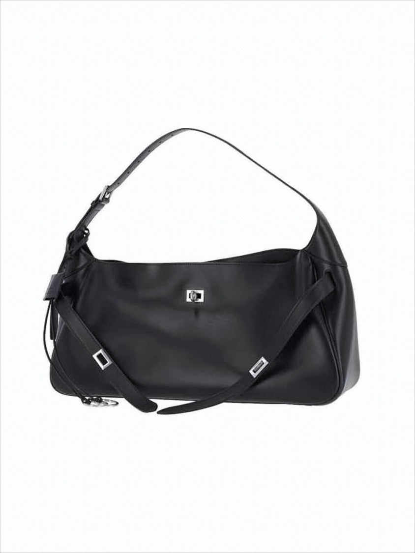 Balenciaga Calf Leather Minimalist Black Shoulder Bag