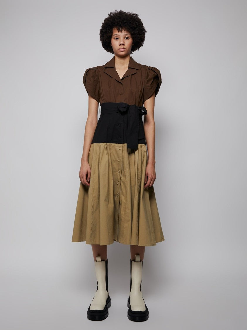 Lhd Glades Dress, Black, Sand And Sepia