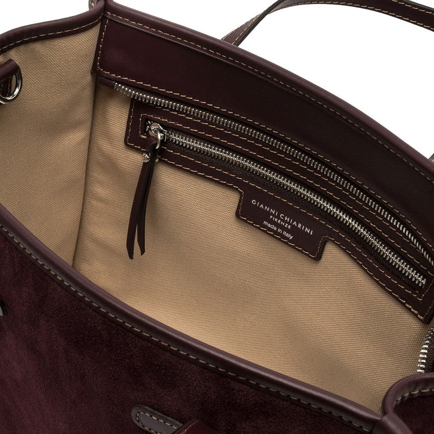 Marcella Bordeaux Leather Tote Bag With Structured Design