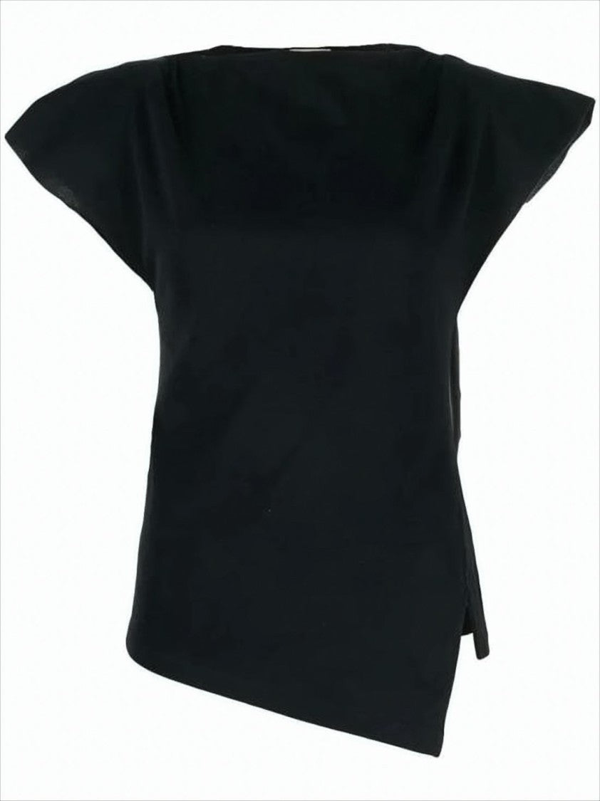 Isabel Marant Asymmetrical Hem Short-Sleeved Top With Flared Sleeves