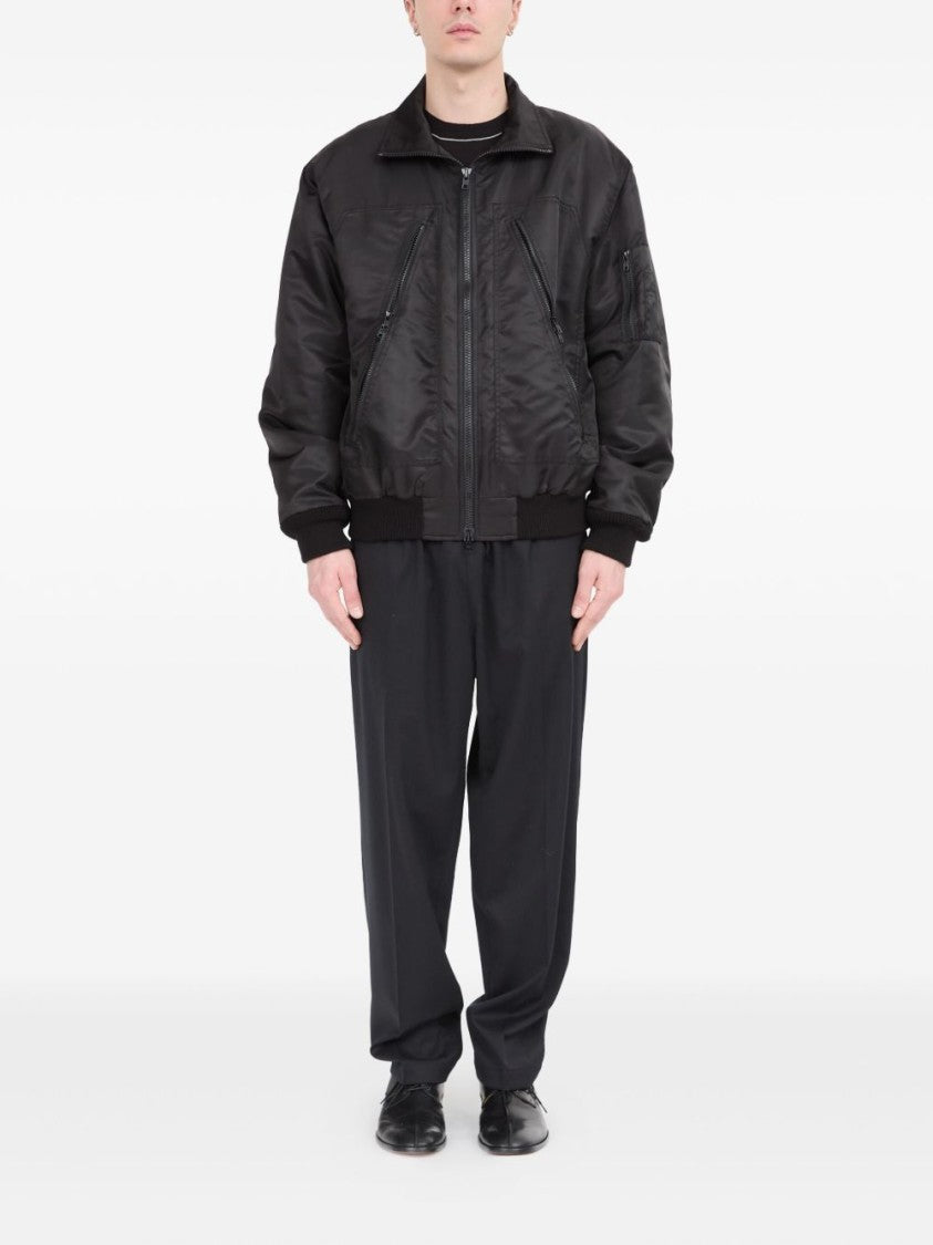 Mm6 By Maison Margiela Black Polyamide Utility Jacket With Modern Silhouette