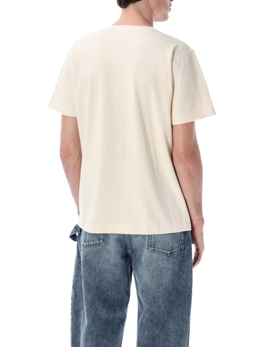 J. W. Anderson Seamless Ecru T-Shirt With Gloss Calligraphy Logo