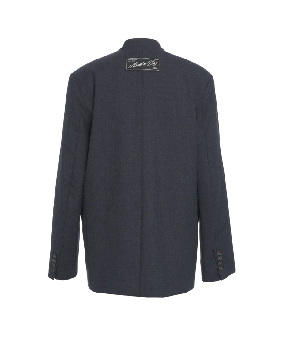 Erika Cavallini Double-Breasted Wide Silhouette Blazer With V-Neck Design