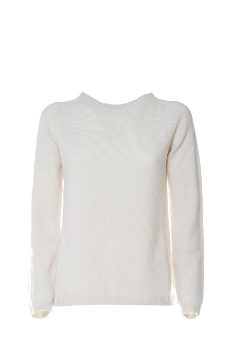Max Mara Giose Pullover In White Cashmere