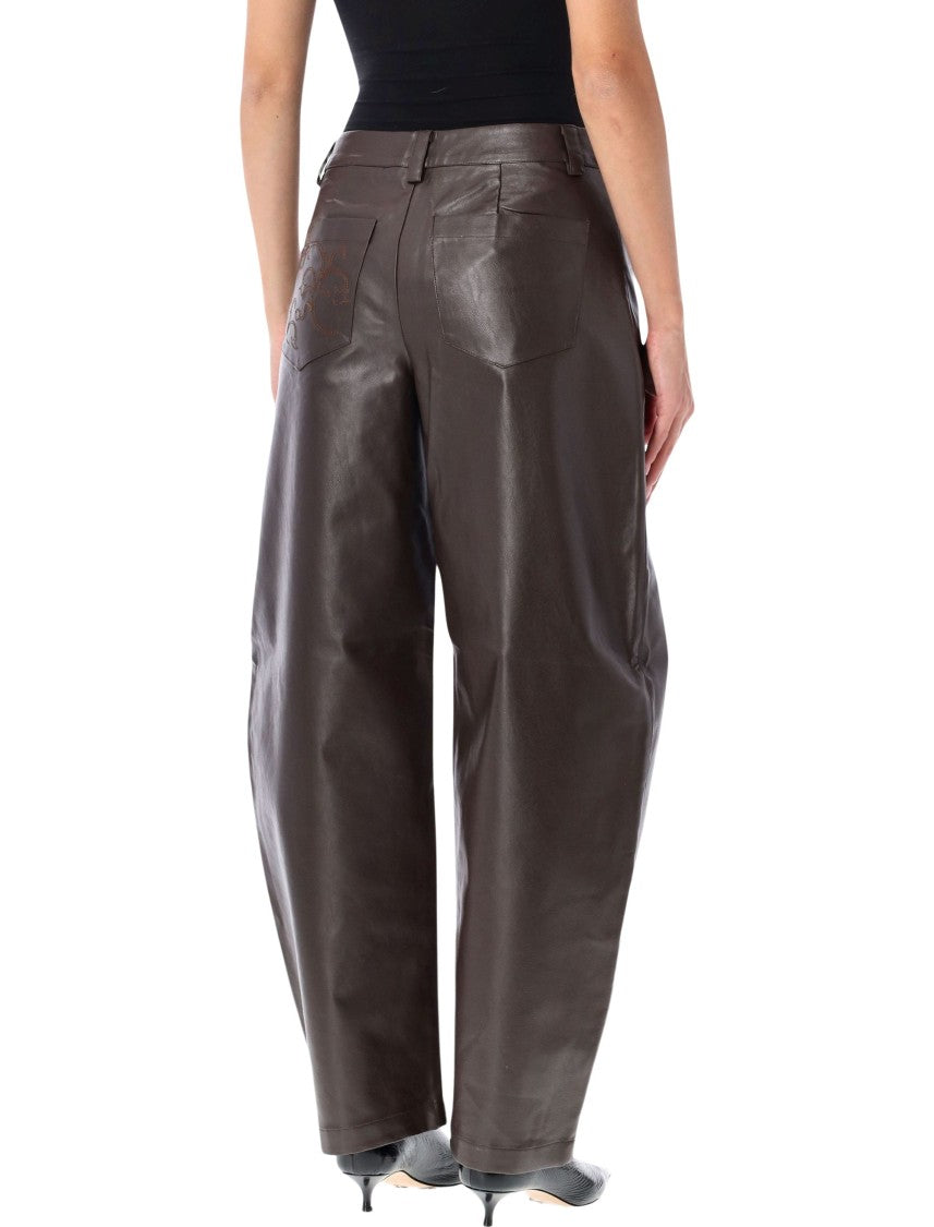 Operasport Dark Brown Mafalda Wide-Leg High-Waist Pants