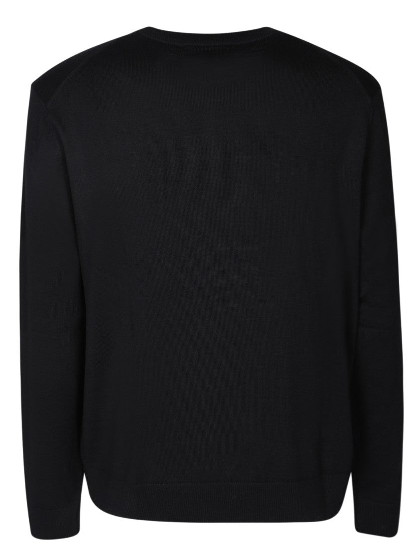 Maison Kitsuné Black Merino Wool Knitwear