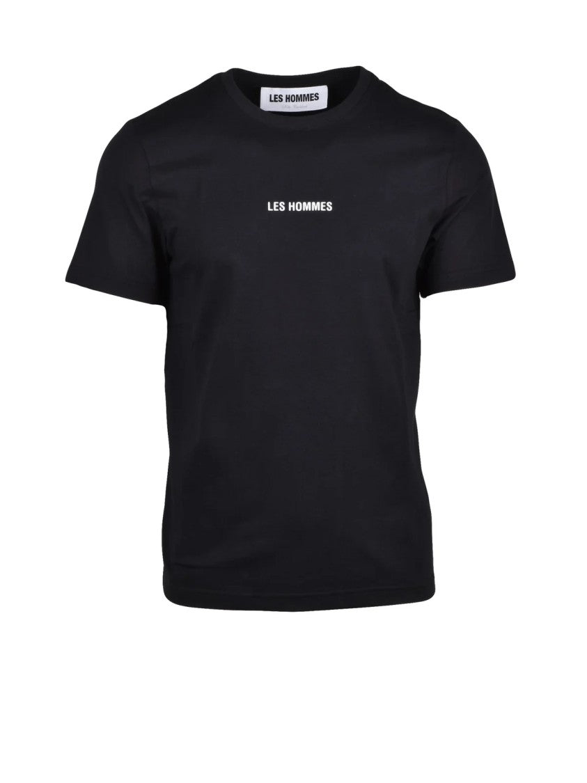Les Hommes Black Cotton Elastane Men T-Shirt