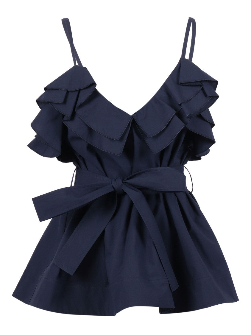P.A.R.O.S.H. Sleeveless Peplum Layered Blouse