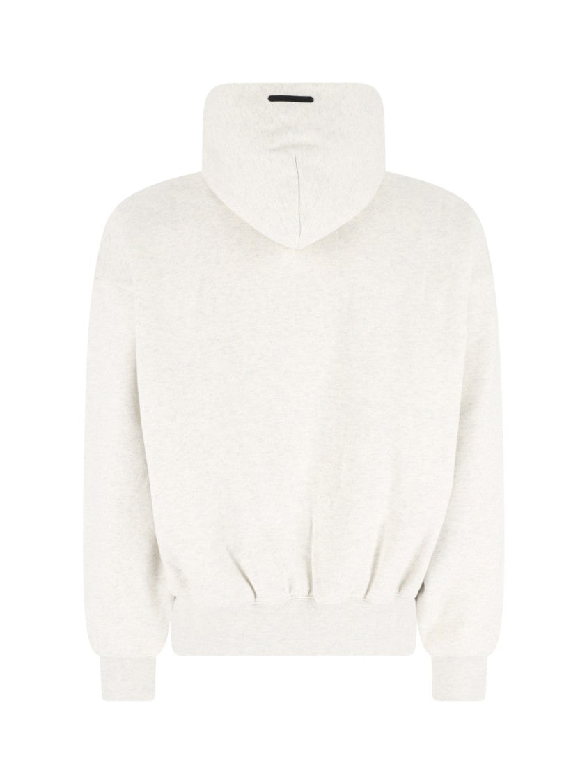 Fear Of God Essentials White Minimalist Kangaroo Pocket Hoodie Sweater