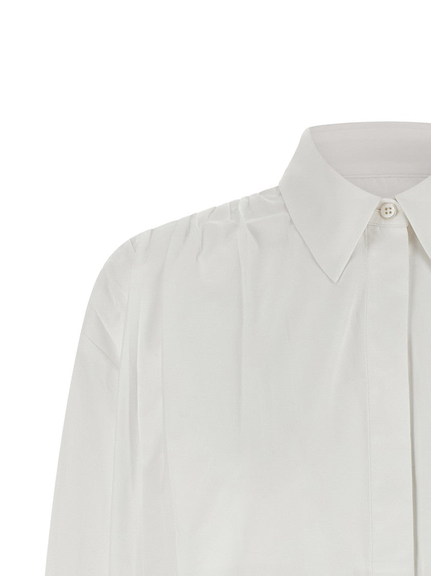 Jil Sander Ruffled White Shirt With Cropped Silhouette
