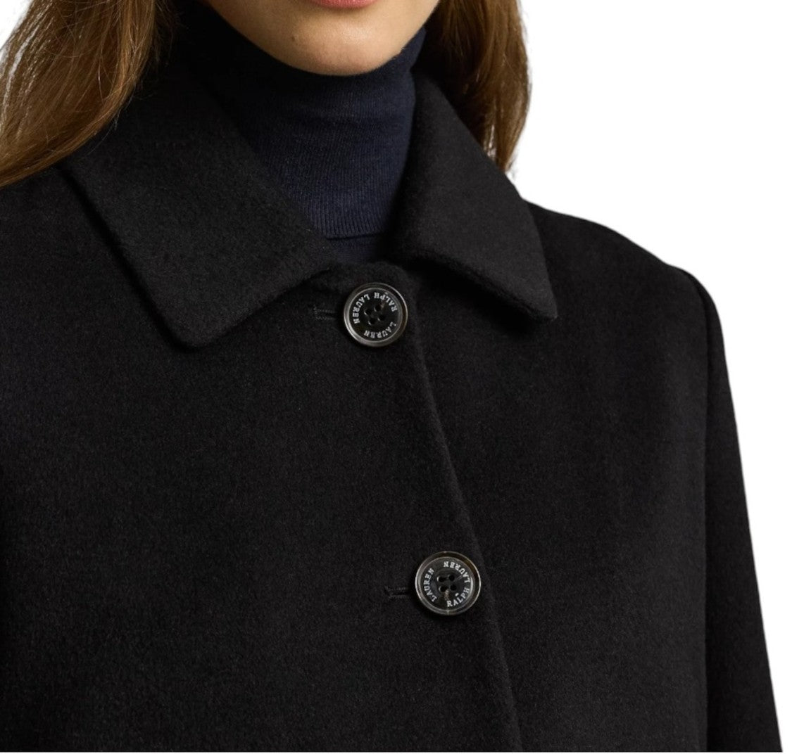 Lauren Ralph Lauren Black Cropped Jacket With Classic Collar