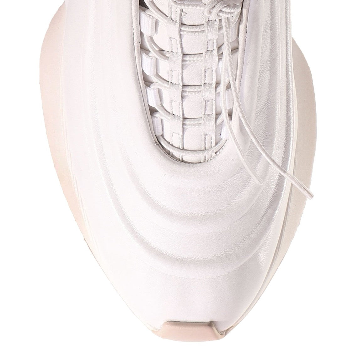Högl White Fin Smooth Wave Details Thick Cushioning Sneakers