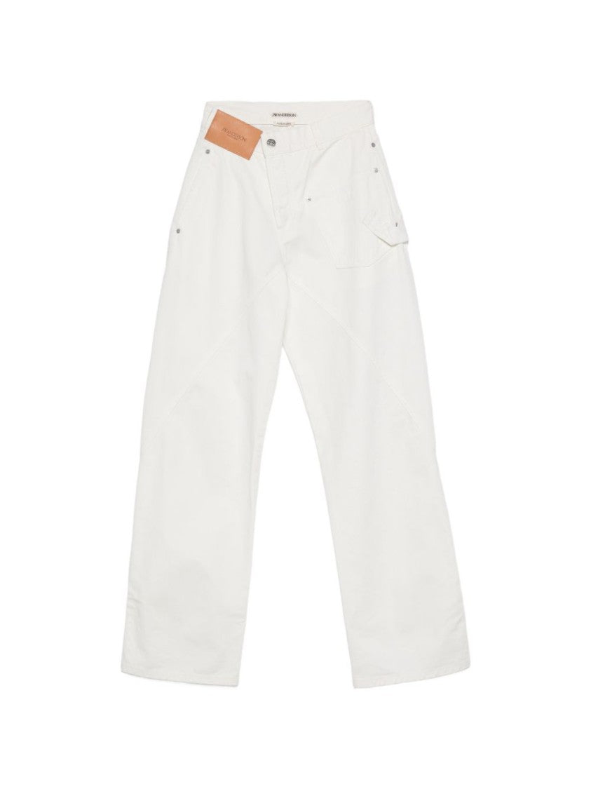 J. W. Anderson Blue Wide-Leg Asymmetric Label Jeans