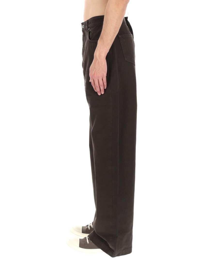 Drkshdw By Rick Owens Deep Brown Geth Wide-Leg Cotton Jeans