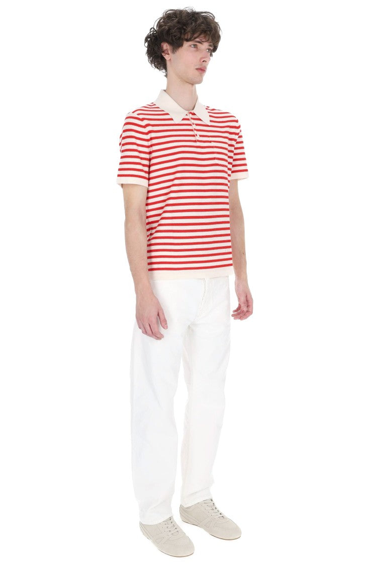 A.P.C. Eliot Striped Cotton-Cashmere Polo Shirt