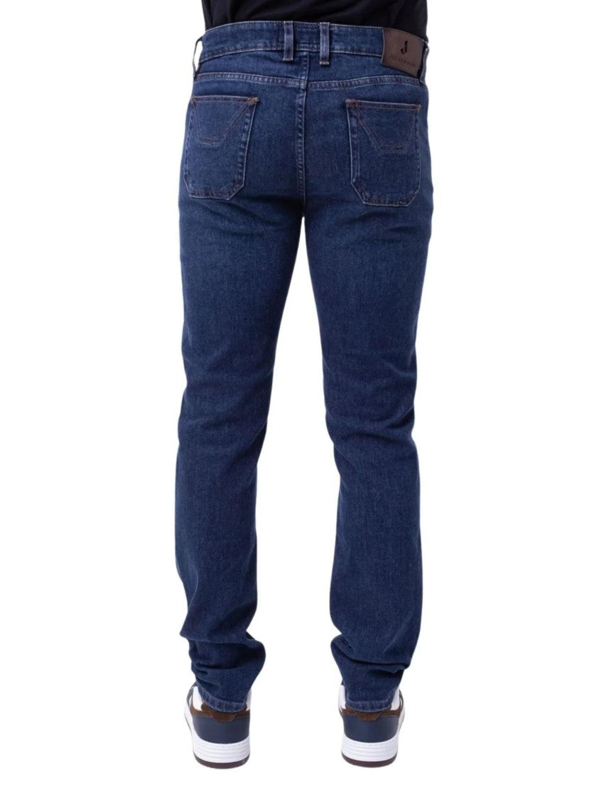 Jeckerson Classic Straight-Leg Dark Blue Denim Jeans