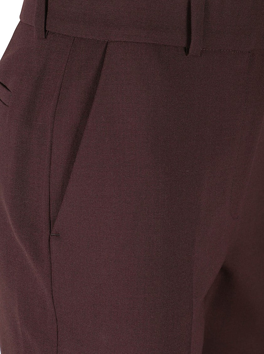 Iro Slim Fit Tailored Pants With Clean Lines In Rich Burgundy