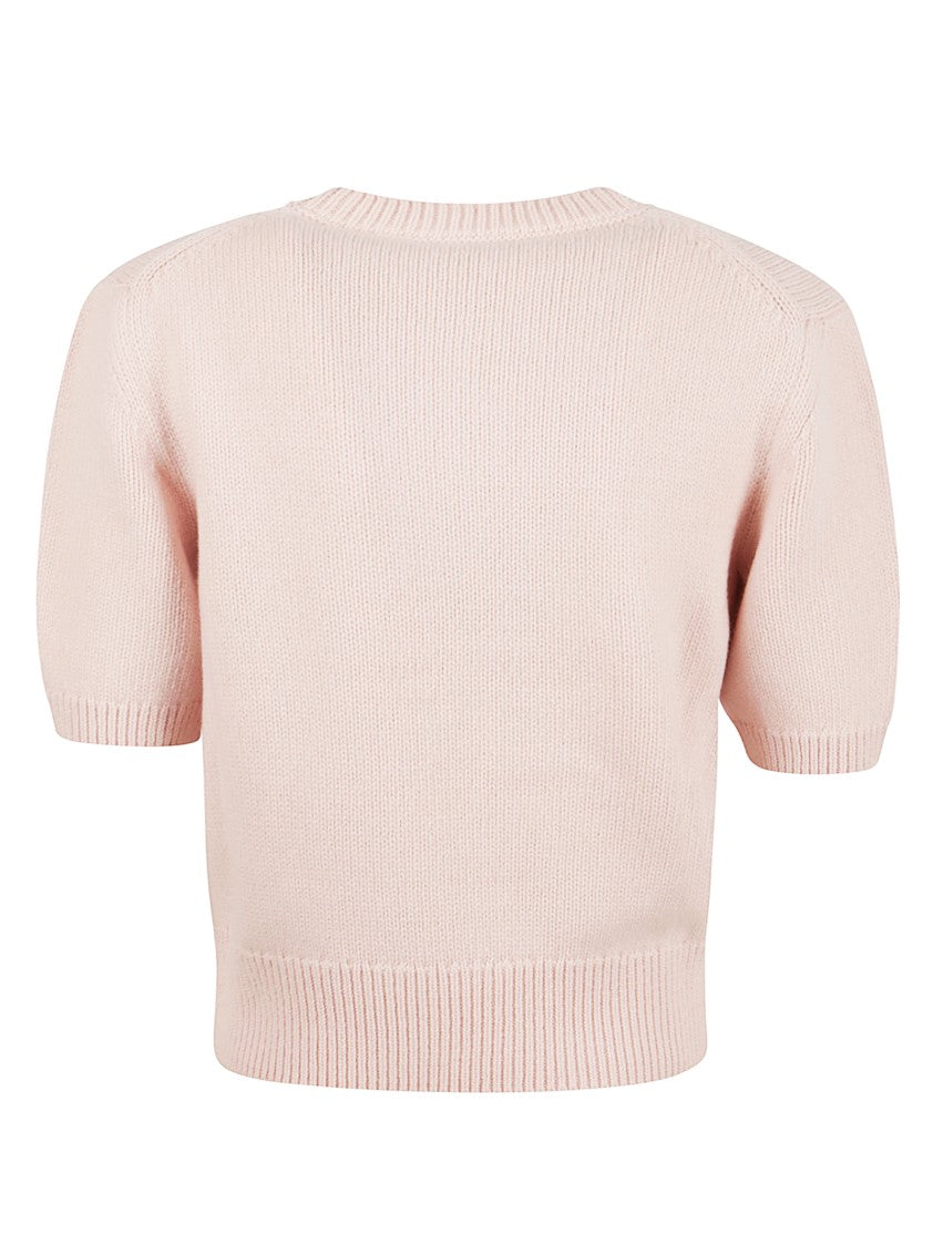 Burberry Short-Sleeve Wool-Cashmere Sweater