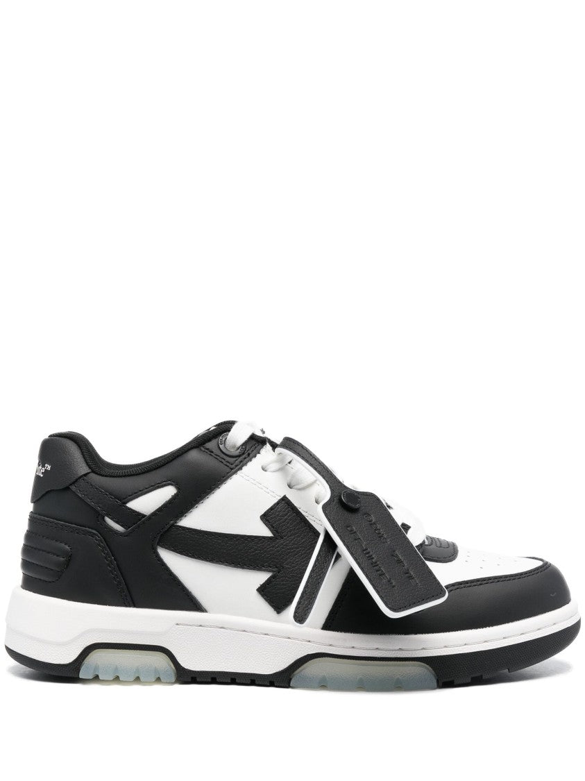 Off-White Perforated Leather Low-Top Sneakers With Bold Arrow Motifs