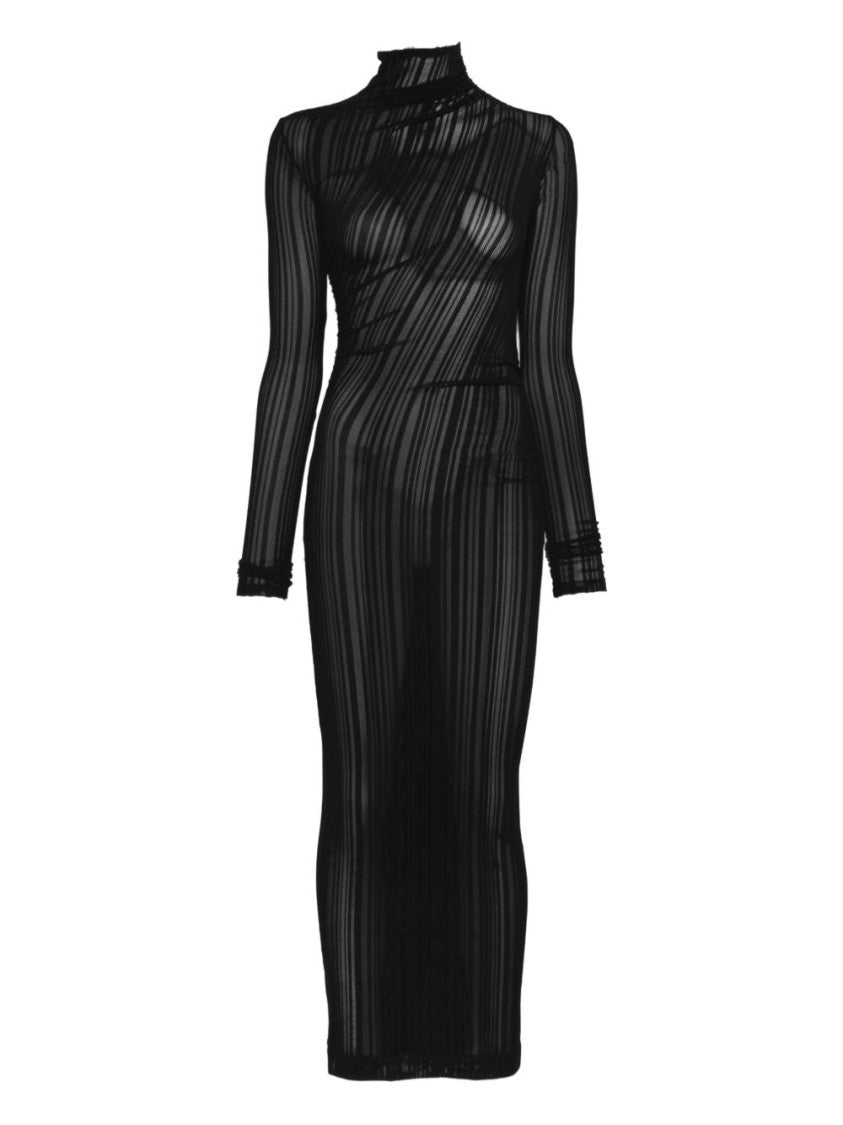 Amazuin Fitted Black Midi Dress