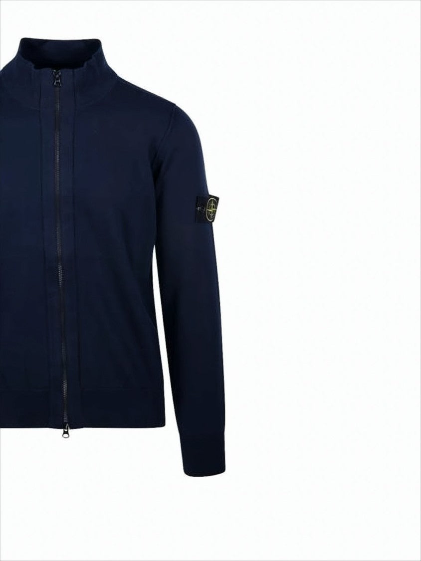 Stone Island Zip-Up Knit Jacket With High Collar