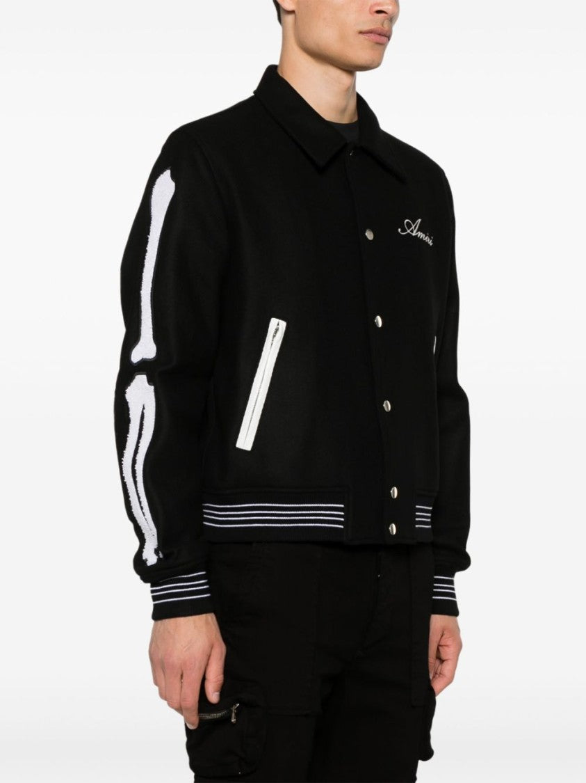 Amiri Tailored Black And White Wool Blend Jacket